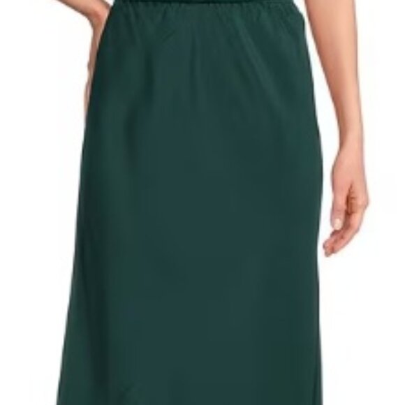 Eileen Fisher Deep Teal Silk Double Crepe Bias Pull-On Long‎ Skirt SZ XXS - NWT - Picture 3 of 11